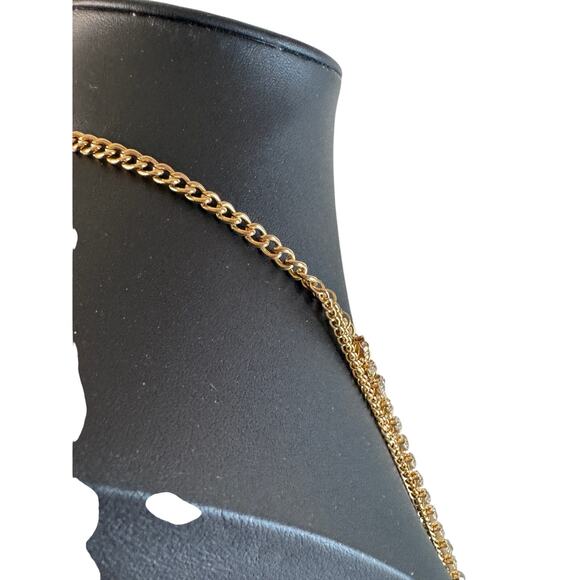 Gold-toned and rhinestone bib necklace. 19.75” length necklace. - Picture 11 of 12